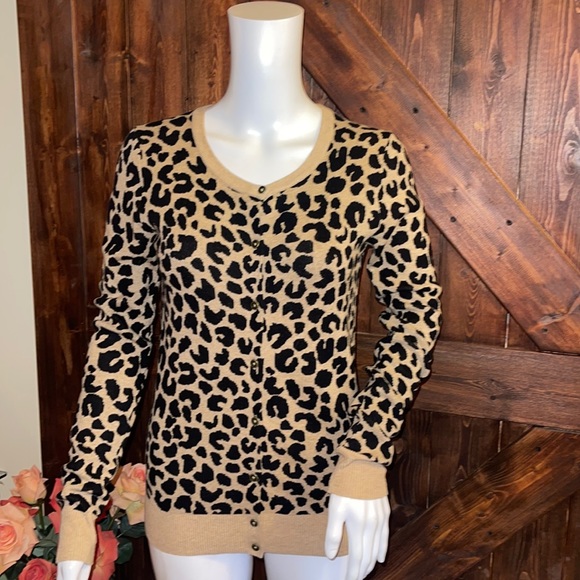 a new day Sweaters - Animal print button-down cardigan, size extra small